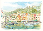 義大利芬諾港02_Portofino_Italy_painted by Lai Ying-Tse